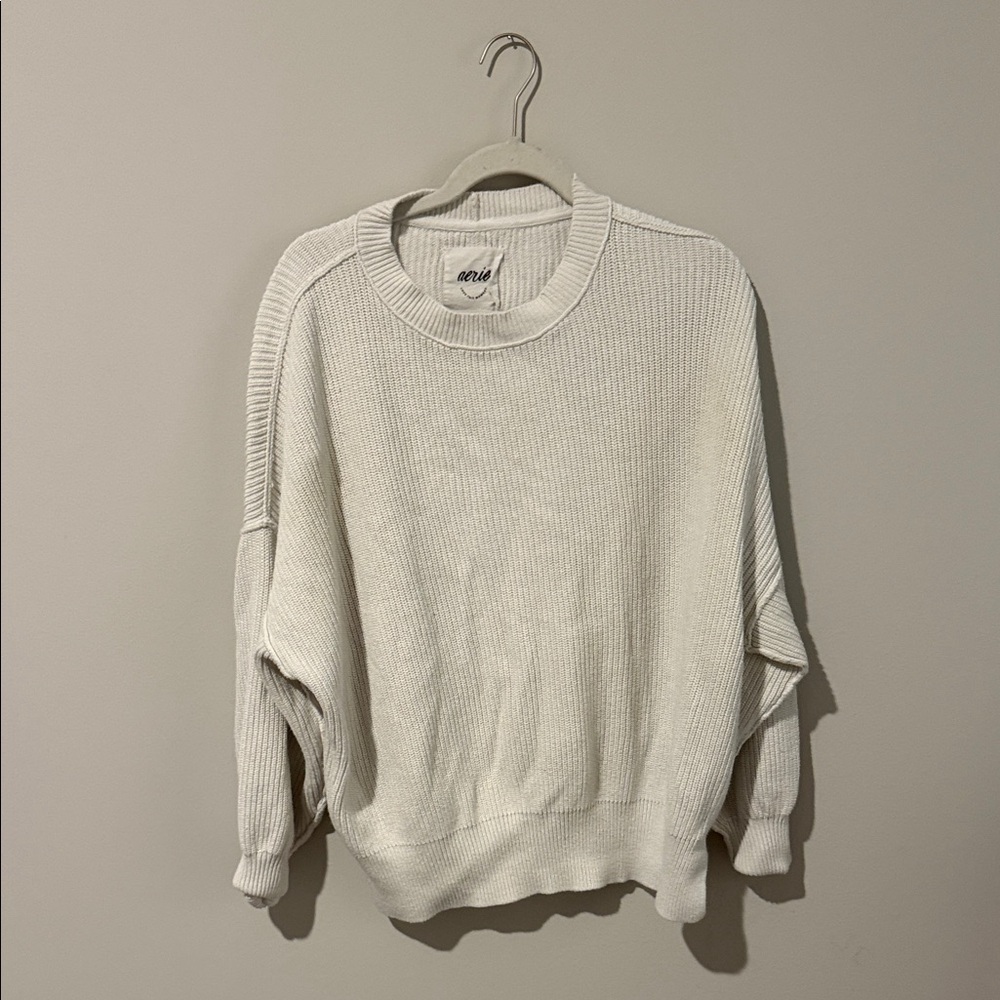Aerie Cream Crewneck Sweater for Men